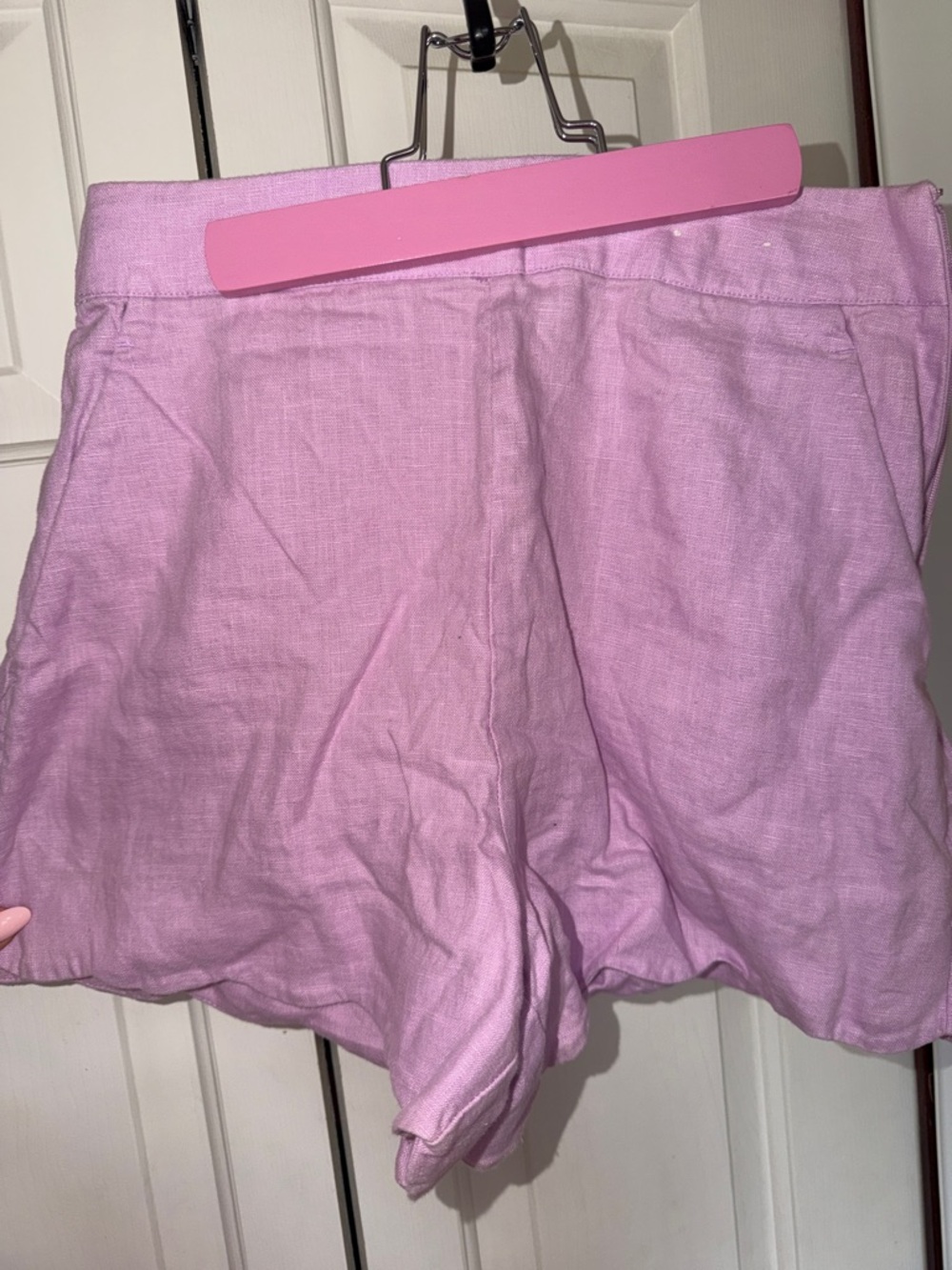 Abercrombie & Fitch Pink High-Waist Linen Shorts